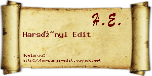 Harsányi Edit névjegykártya